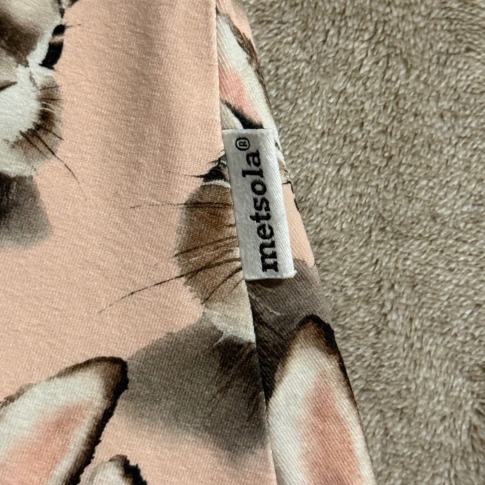 Metsola Kids Bunny Rabbit Print Organic Cotton Long Sleeve Dress Pink 86/92 - Picture 5 of 5